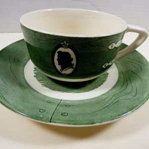 VTG by Royal China Colonial Homestead green tea cup & saucer set
